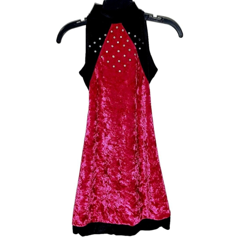 GORGEOUS Weissman Dance Costume Pink Black Velvet Rhinestones Adult Small
